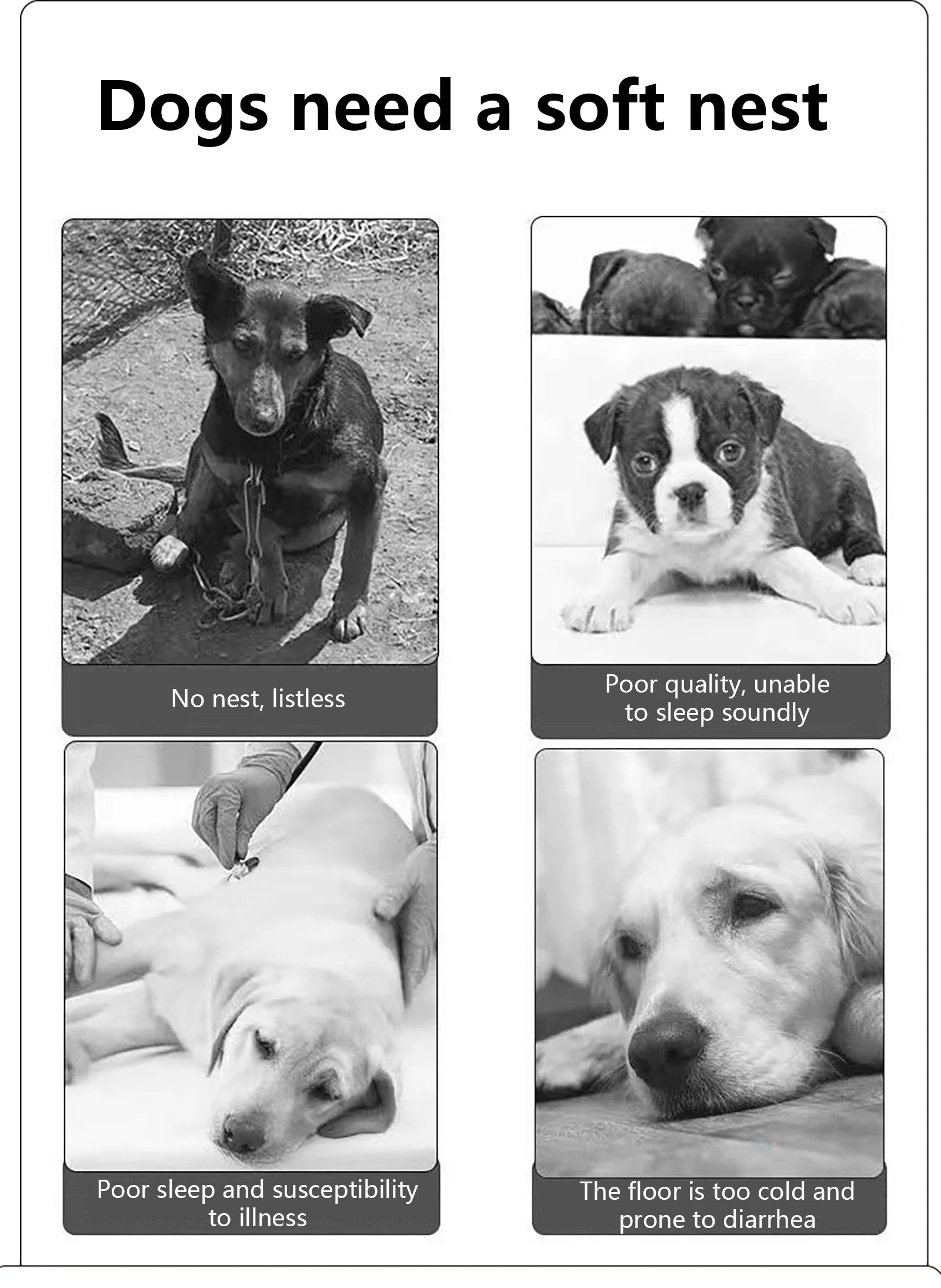 Waterproof Dog Bed – All-Season Oxford Fabric Pet Bed with Thickened PP Cotton Filling