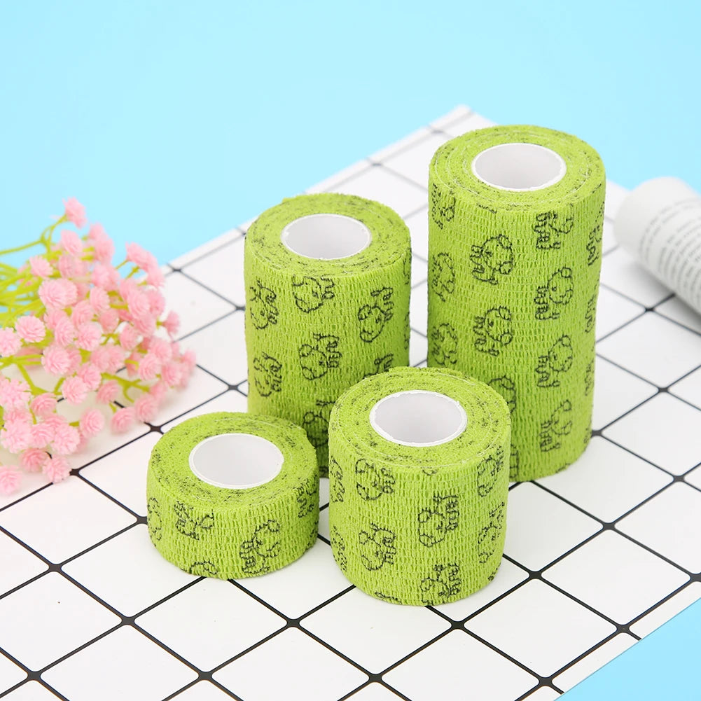 5Pcs Self-Adhesive Bandage Wrap for Dogs – Elastic First Aid Pet Leg Protector, Vet Tape Wrap (Green)