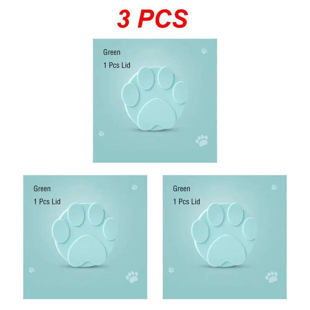 🥫 Portable Silicone Pet Can Lid with Spoon – 3-Ring Food Sealer