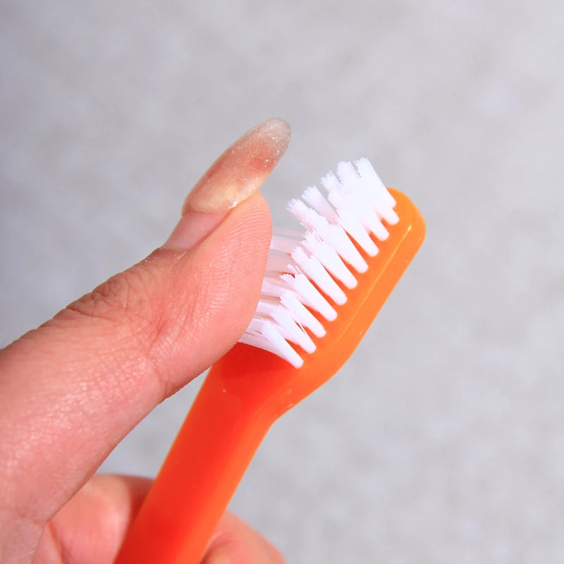 5pcs/set Long Handle Double-Head Pet Toothbrush – Soft Bristle Dog & Cat Teeth Cleaning Oral Care Kit