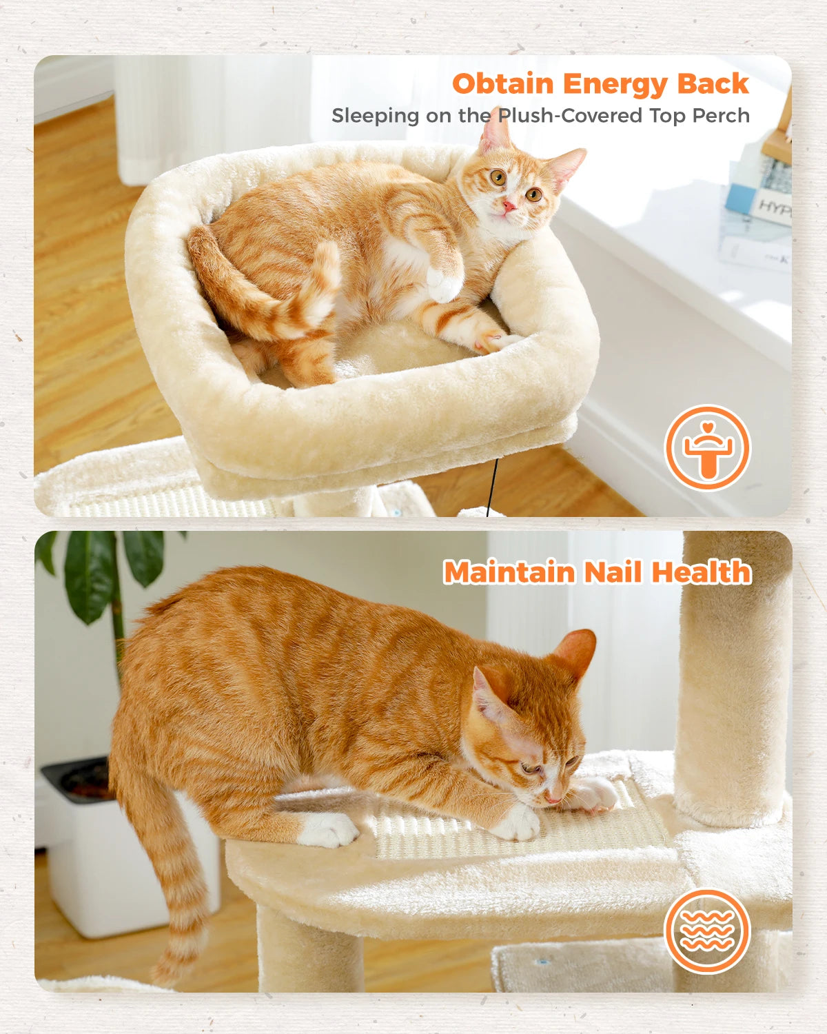 Cat Tree Tower – Scratching Posts, Hammock & Perch