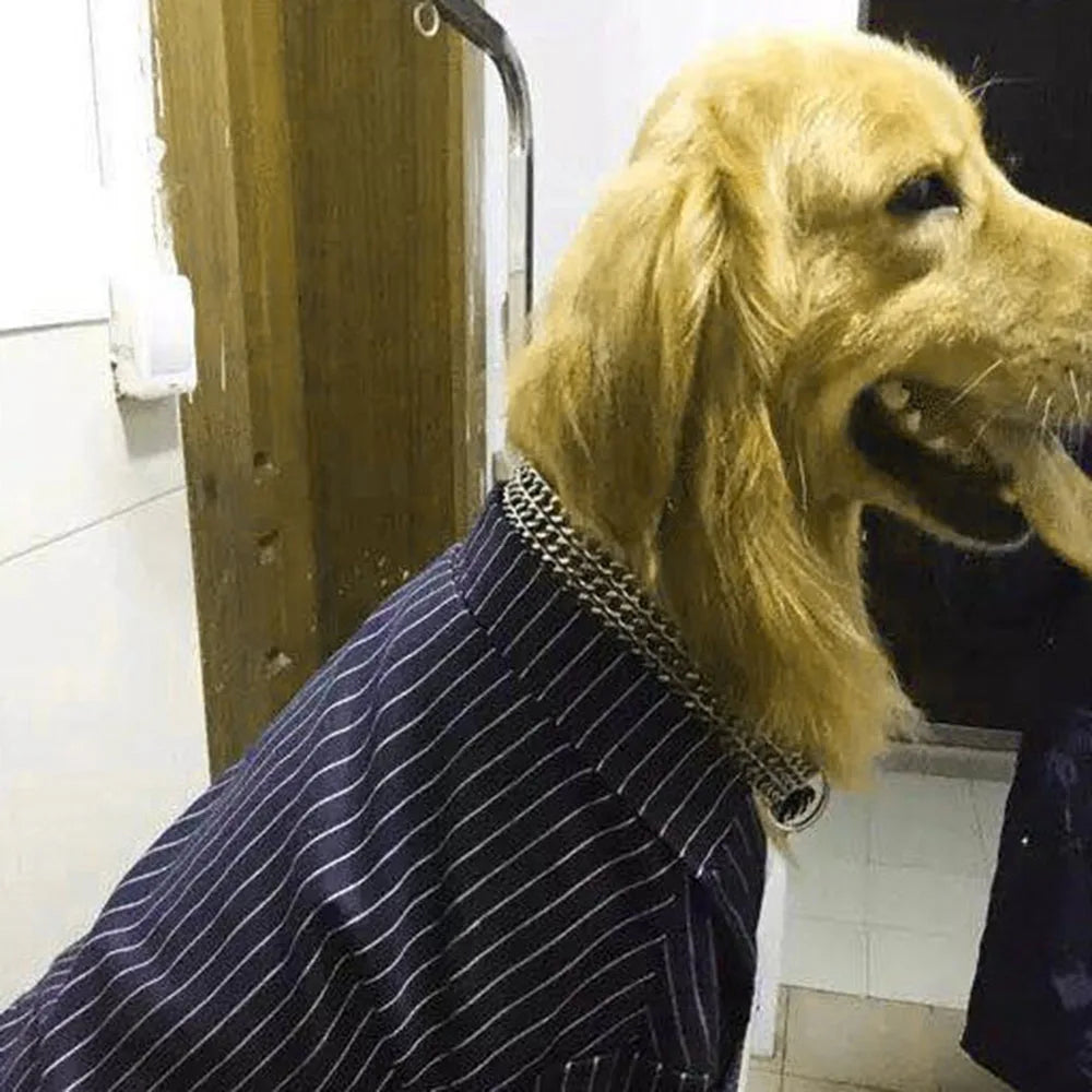 🐾 Heavy-Duty Triple Row Metal Dog Chain Collar – Chew-Proof, Adjustable Cuban Link for Large Dogs