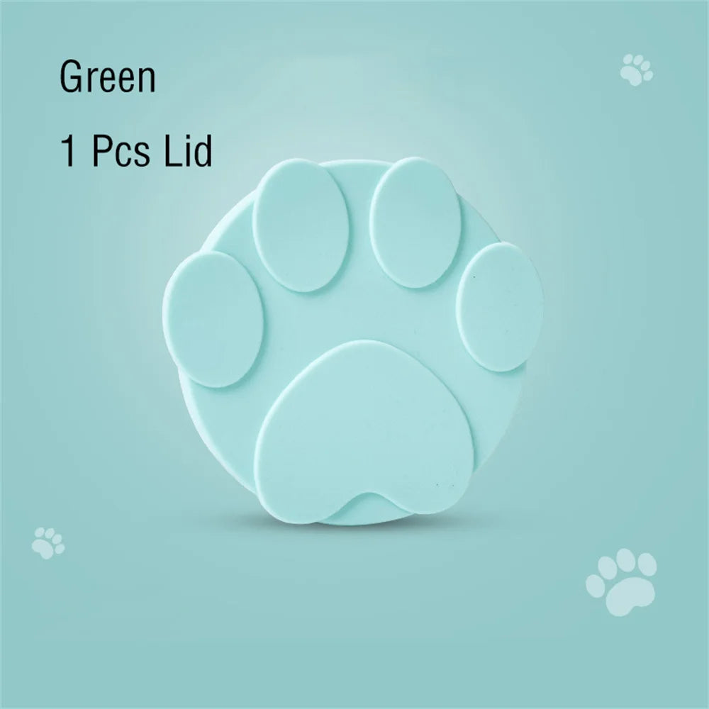 🥫 Portable Silicone Pet Can Lid with Spoon – 3-Ring Food Sealer