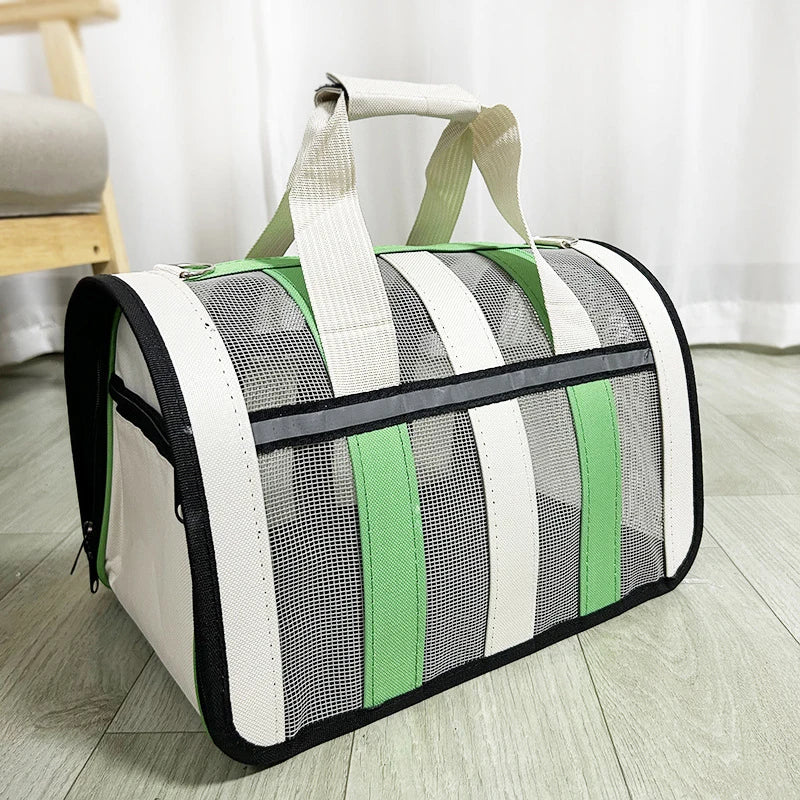 Foldable Pet Carrying Bag – Portable Mesh Handbag for Small to Medium Dogs & Cats