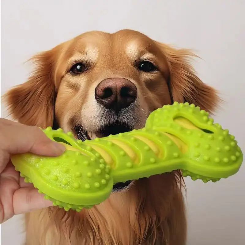 🦴 Rubber Bone Dog Chew Toy – Squeaky & Bite-Resistant Interactive Toy for Puppies