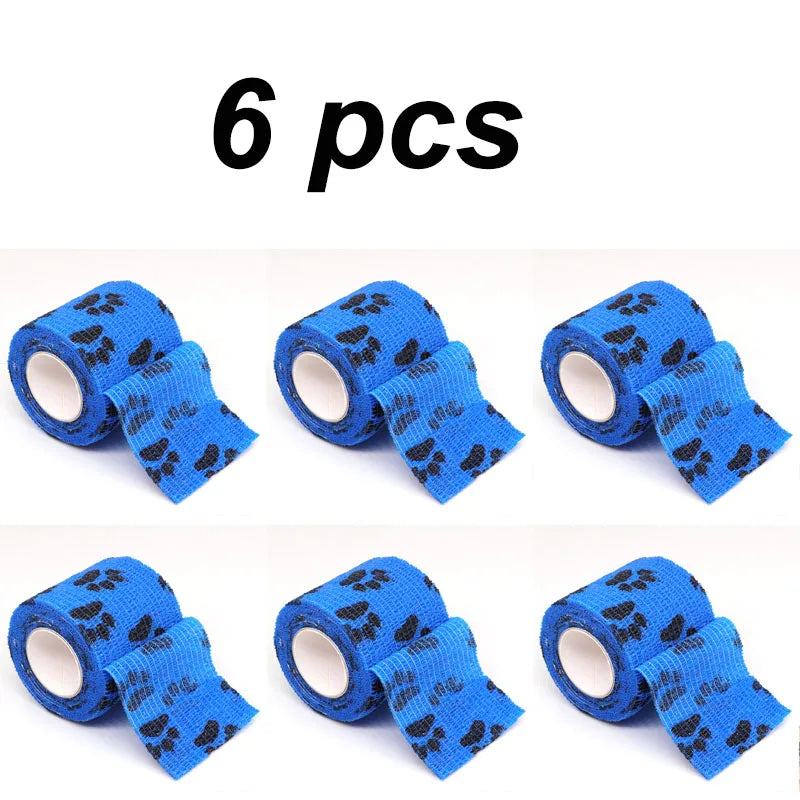 6PCS Pet Puppy Leg Wraps – Self-Adhesive Anti-Dirt Bandages for Dog Feet Protection During Outdoor Walks