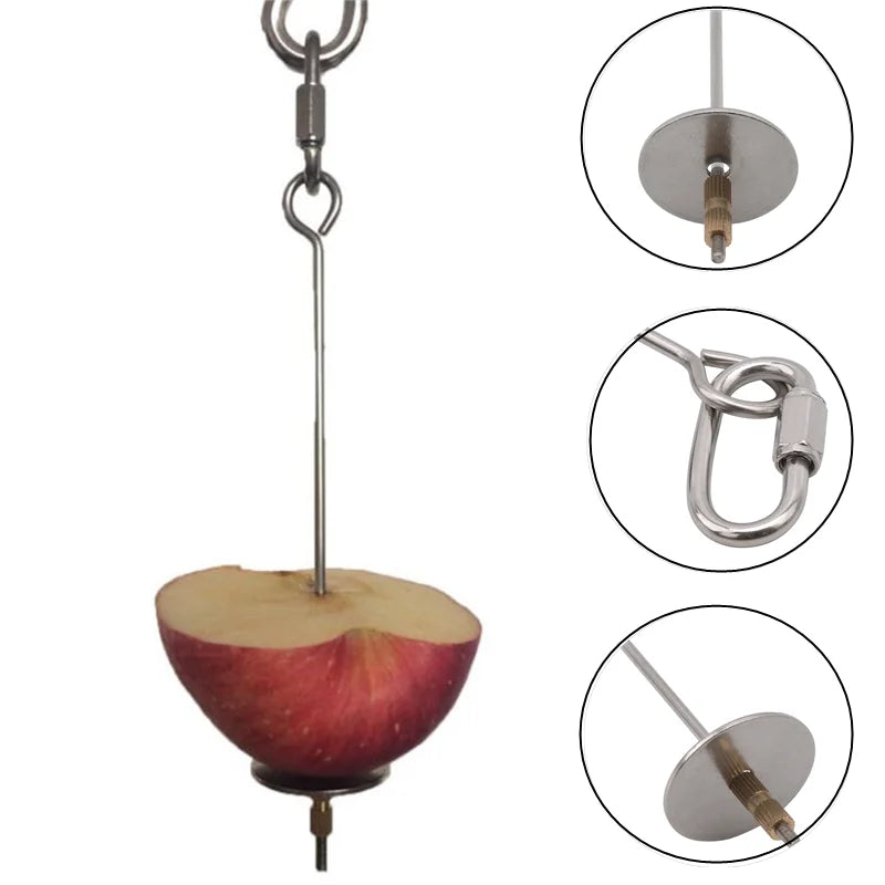 Stainless Steel Bird Toy Skewer – Fruit & Veggie Hanging Holder for Parrots and Small Animals