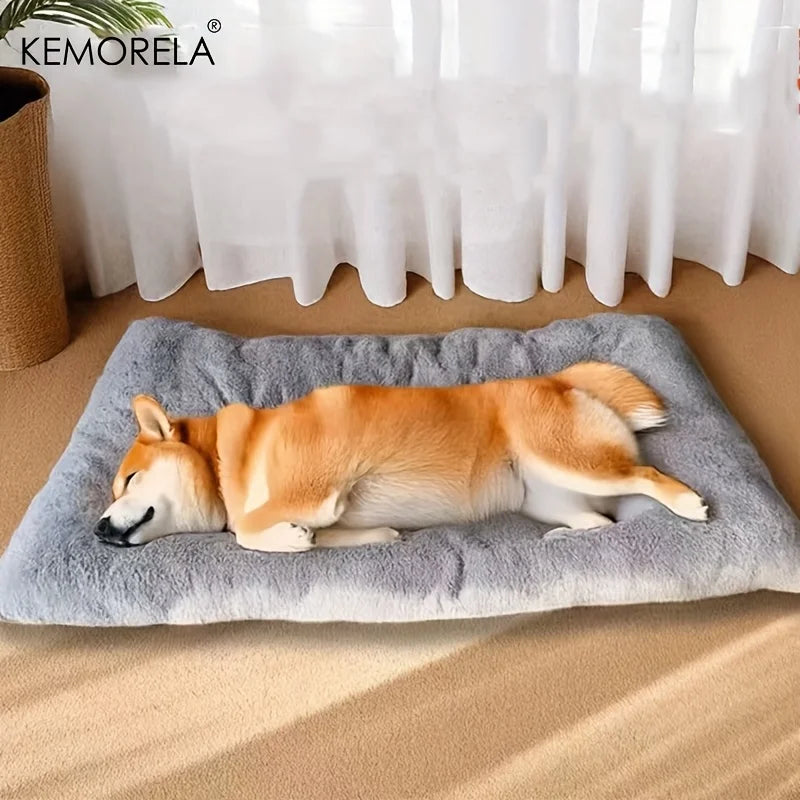 KEMORELA Extra Large Plush Dog Bed – Super Soft Thick Crate Mat for Small, Medium & Large Dogs