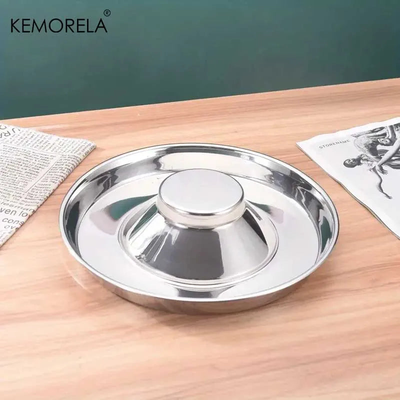 1PC Stainless Steel Dog Slow Feeder Bowl – Puppy Weaning Food & Water Dish, Anti-Gulping Pet Feeder Bowl