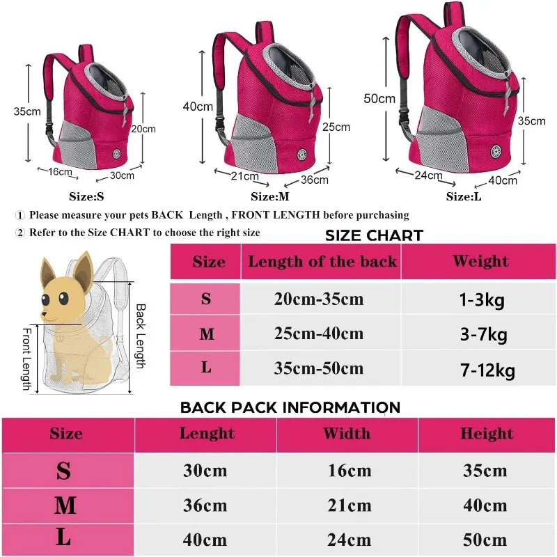 Double Shoulder Pet Carrier Backpack – Portable Mesh Dog Travel Bag for Outdoor Adventures