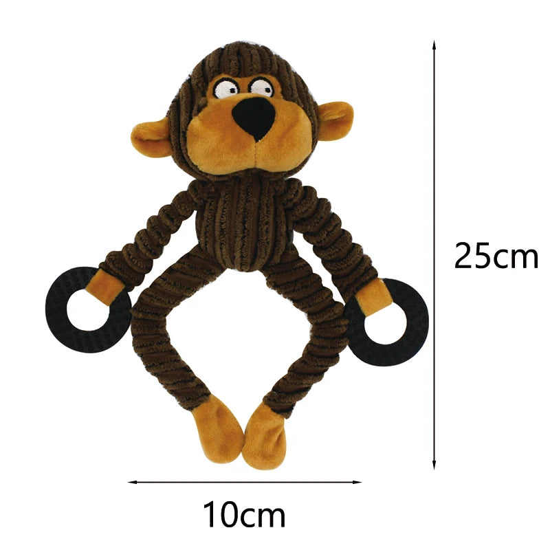 Animal Plush Squeaky Dog Toy – Cute Chew for Small Dogs 🐾🧸