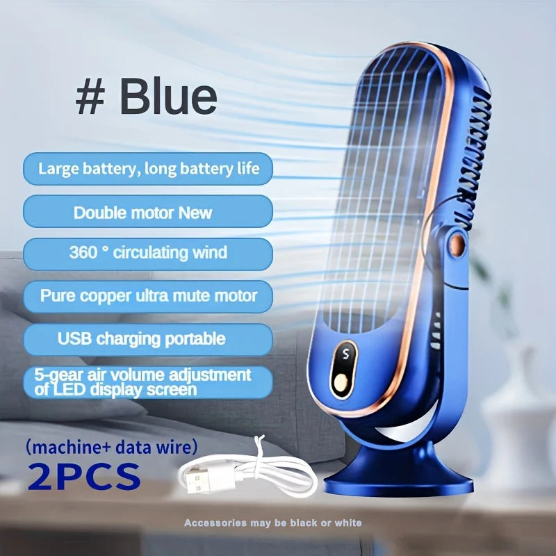 ❄️ 1PC Portable Air Conditioning Fan – 5-Speed Air Cooler with Large Battery, Dual Electric Motors, 720° Surround Cooling
