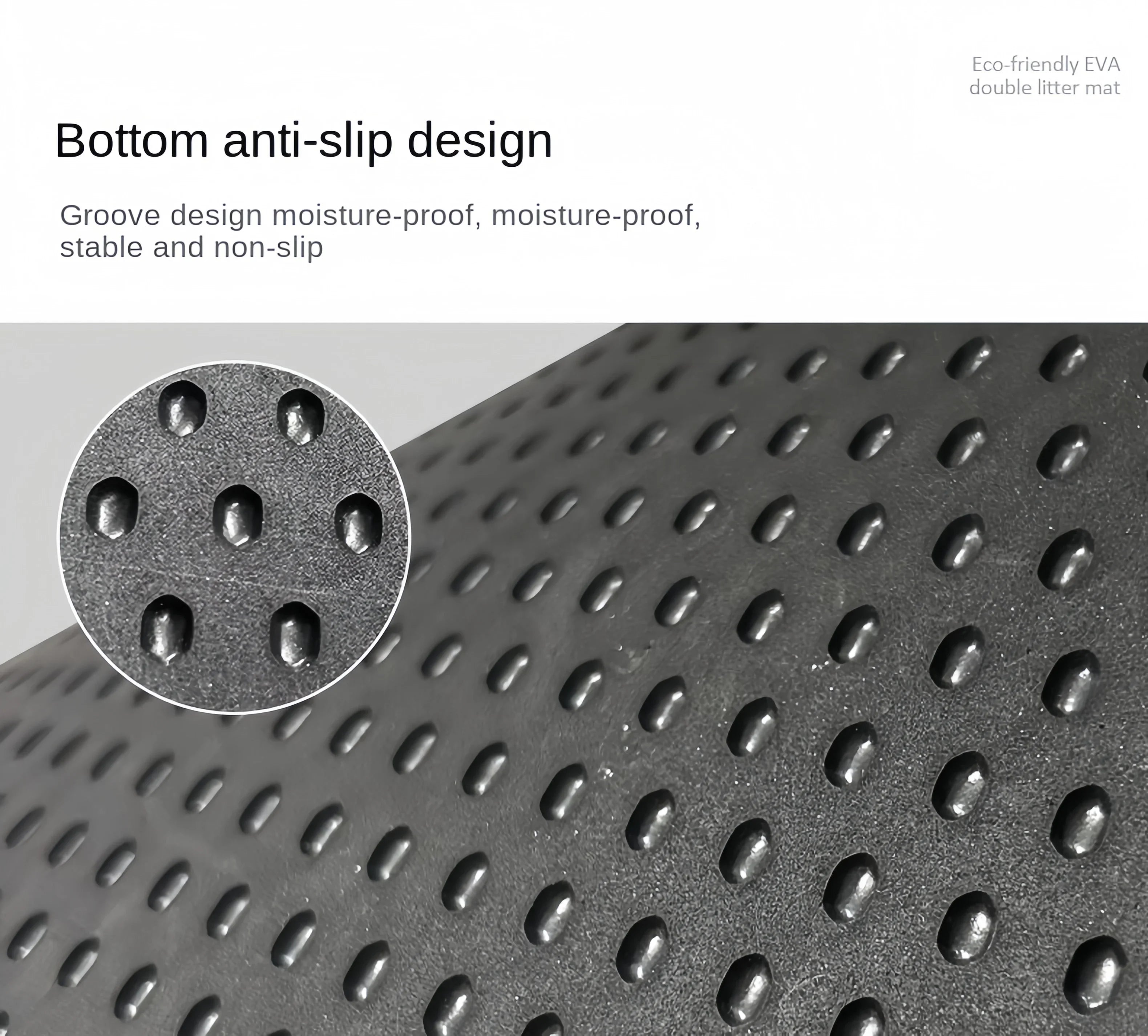 90x60CM Waterproof Double Layer Cat Litter Mat – Non-Slip, Washable Pet Litter Box Mat for Easy Clean-Up