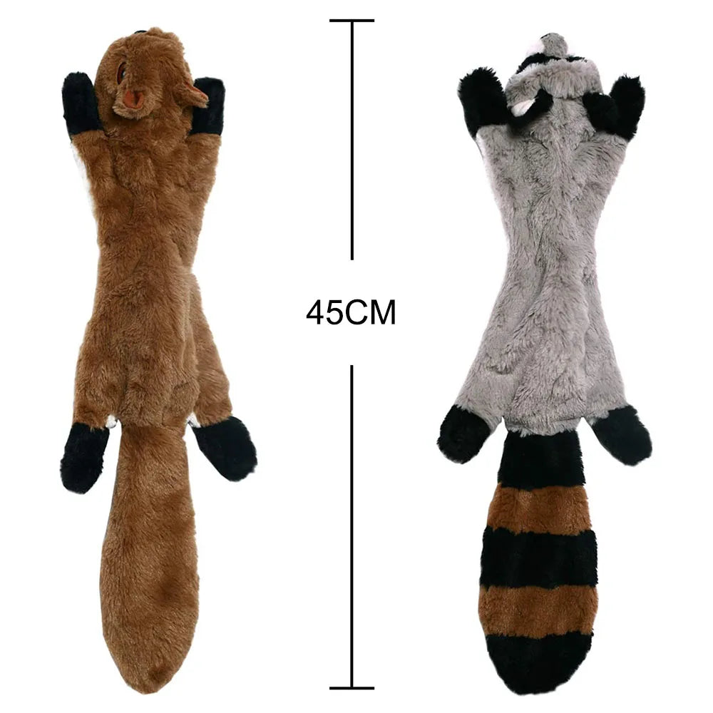 Stuffingless Animal Squeaky Dog Toy – Durable Crinkle Chew Toy with Built-In Squeakers