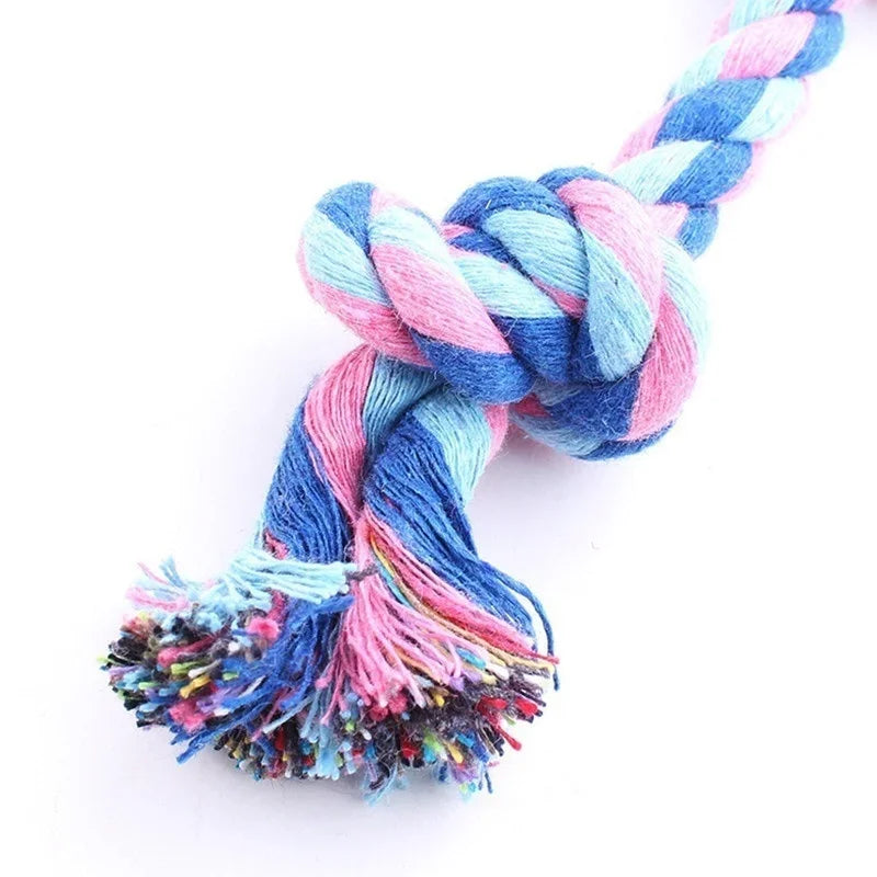 Colorful Double Knot Dog Toy – Durable Chew & Training 🐾🌈