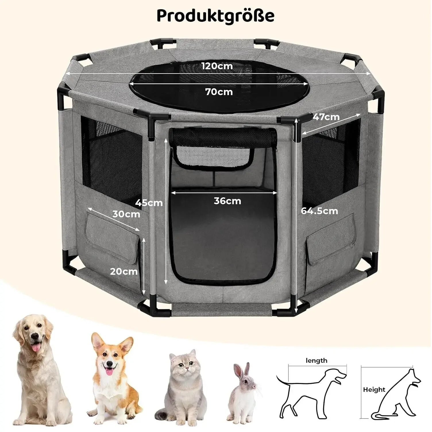 Portable Dog Playpen – Indoor/Outdoor Water-Resistant Pet Exercise Cage, Crate & Kennel for Dogs, Cats & Small Animals