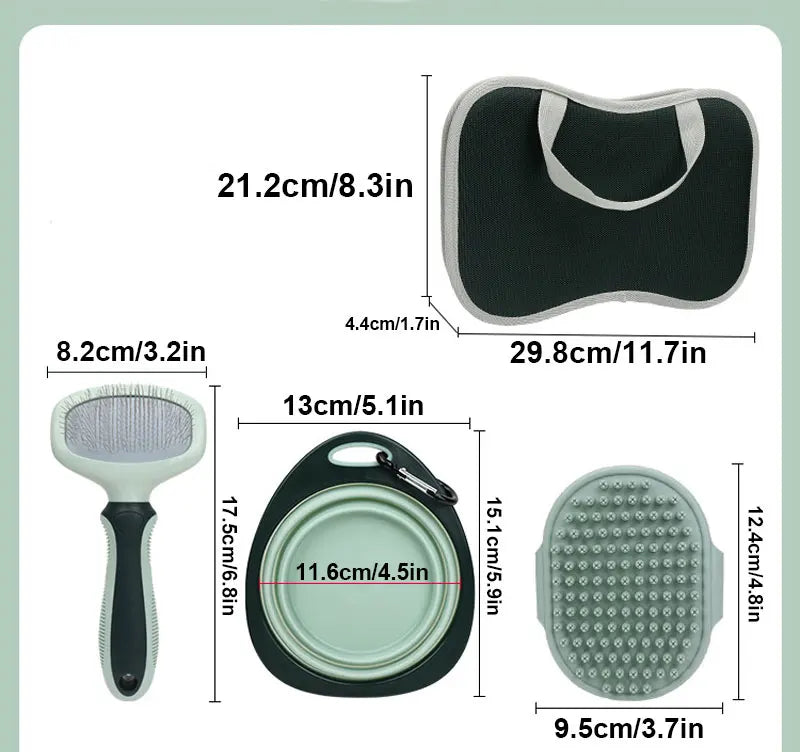 🐾 8-in-1 Dog & Cat Grooming Comb Set – All-in-One Pet Cleaning & Hair Removal Brush Kit