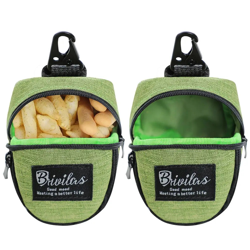 Portable Dog Training Treat Pouch – Outdoor Waist Bag with Poop Bag Dispenser for Puppy Snack Rewards