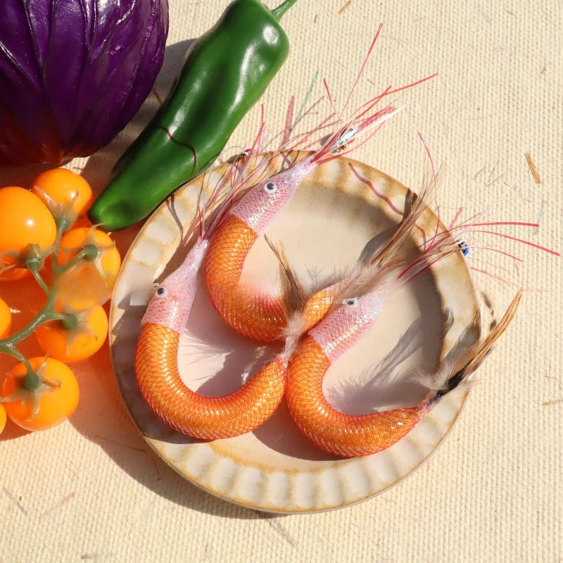 Feather Bell Cat Teaser Toy – Interactive Detachable Prawn Design for Kittens & Cats