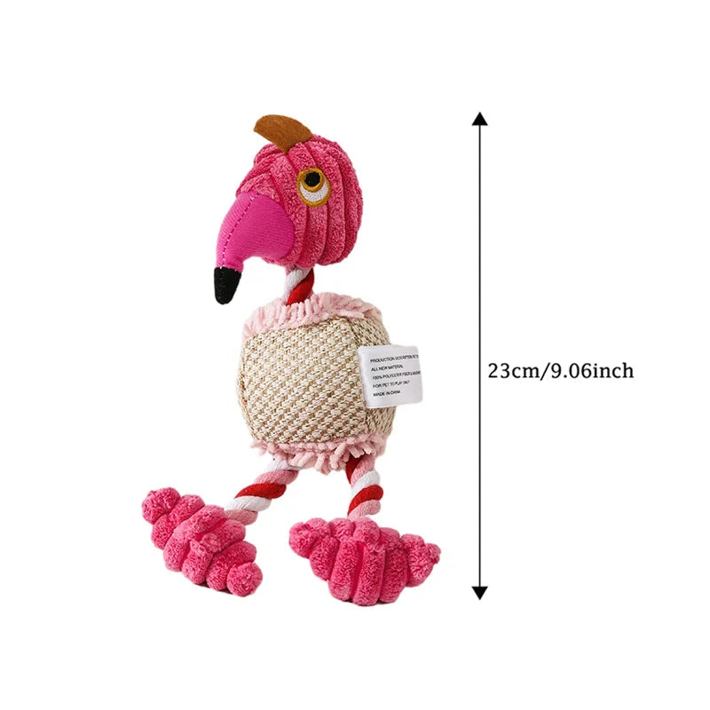 Plush Bird Dog Toy – Squeaky Chew Rope for Interactive Play 🐦🐾