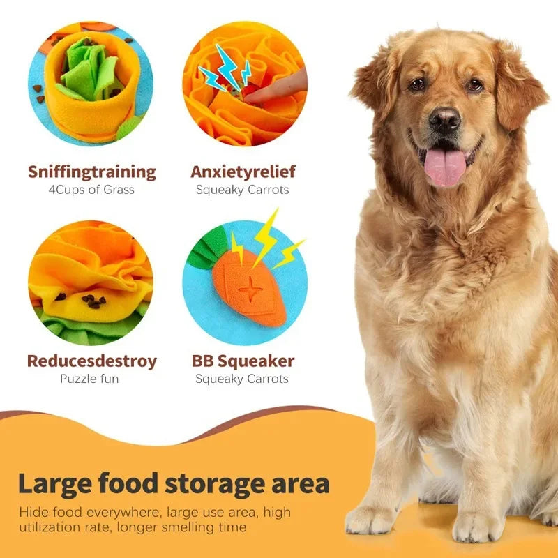 Large Snuffle Mat for Dogs – Interactive Stress Relief Training Mat & Slow Feeder Dog Treat Toy