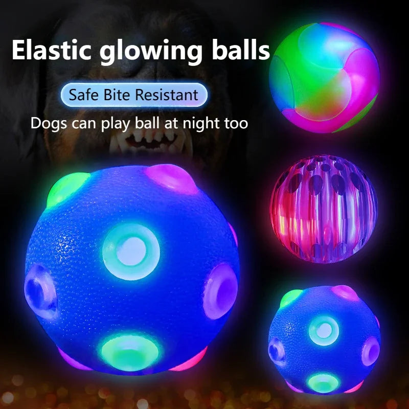 LED Glowing Ball Toy – Flashing Light Ball for Pets & Kids