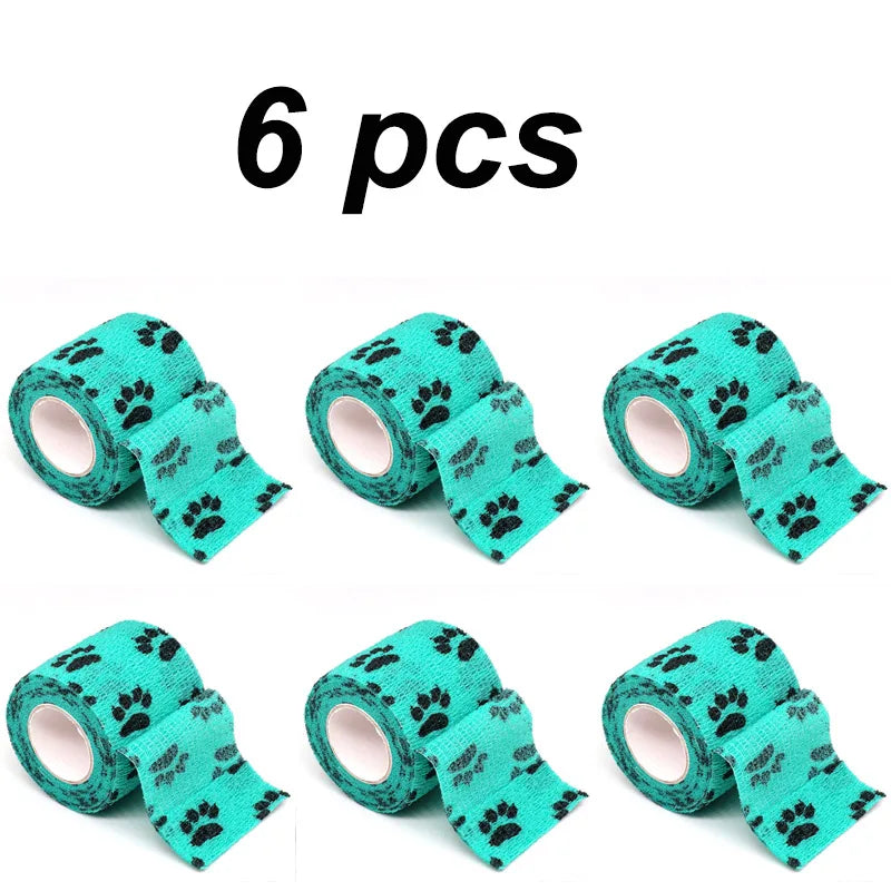 6PCS Pet Puppy Leg Wraps – Self-Adhesive Anti-Dirt Bandages for Dog Feet Protection During Outdoor Walks
