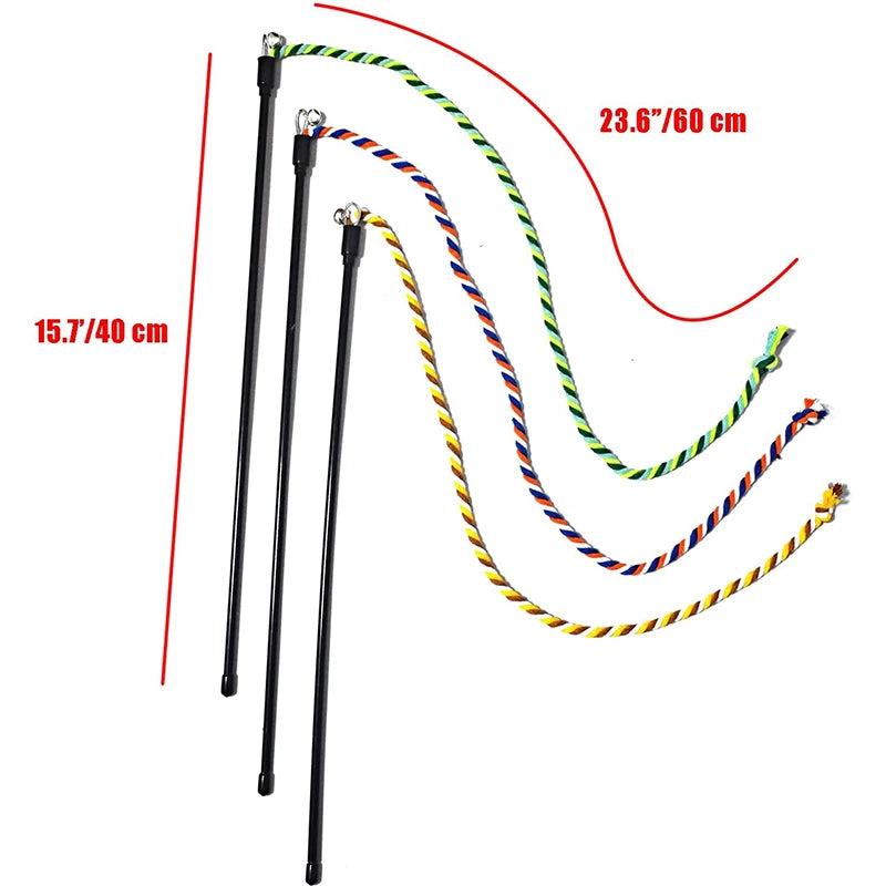 🐾 Cat Toy Interactive Teasing Rod – Rope Chase & Chew Wand for Kittens