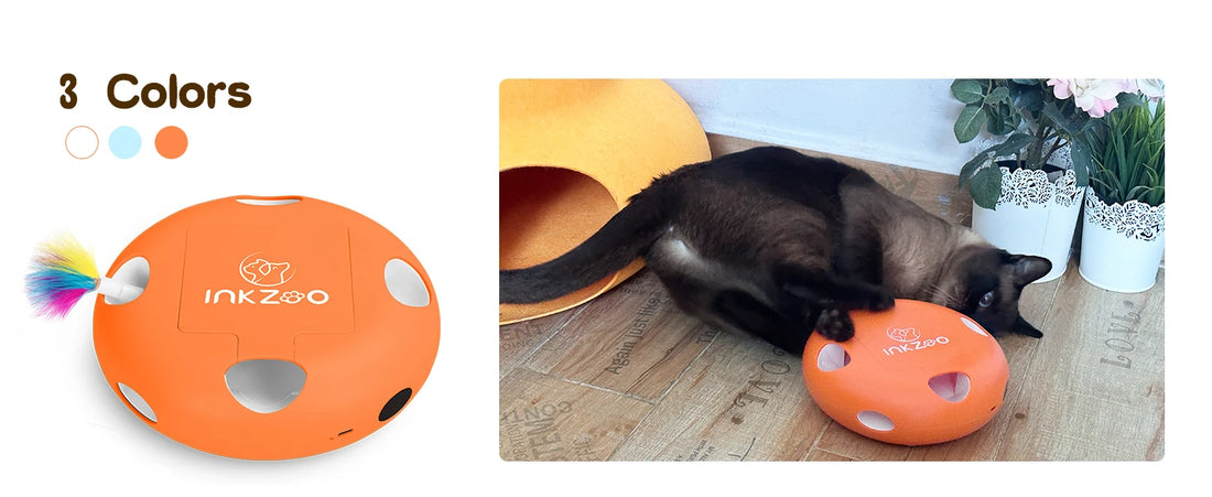 INKZOO 7-Hole Interactive Cat Toy – Automatic Mice Whack-A-Mole for Cats & Kittens