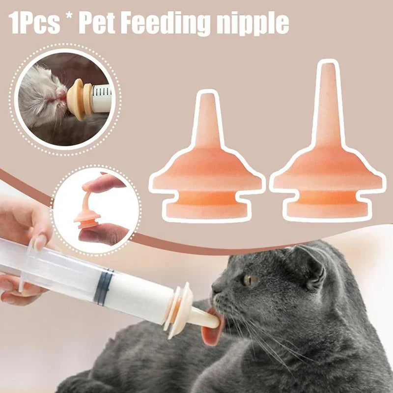 🍼 10pcs Universal Silicone Pet Feeding Nipples – Mini Pacifiers for Newborn Kittens, Puppies, Rabbits & Small Animals