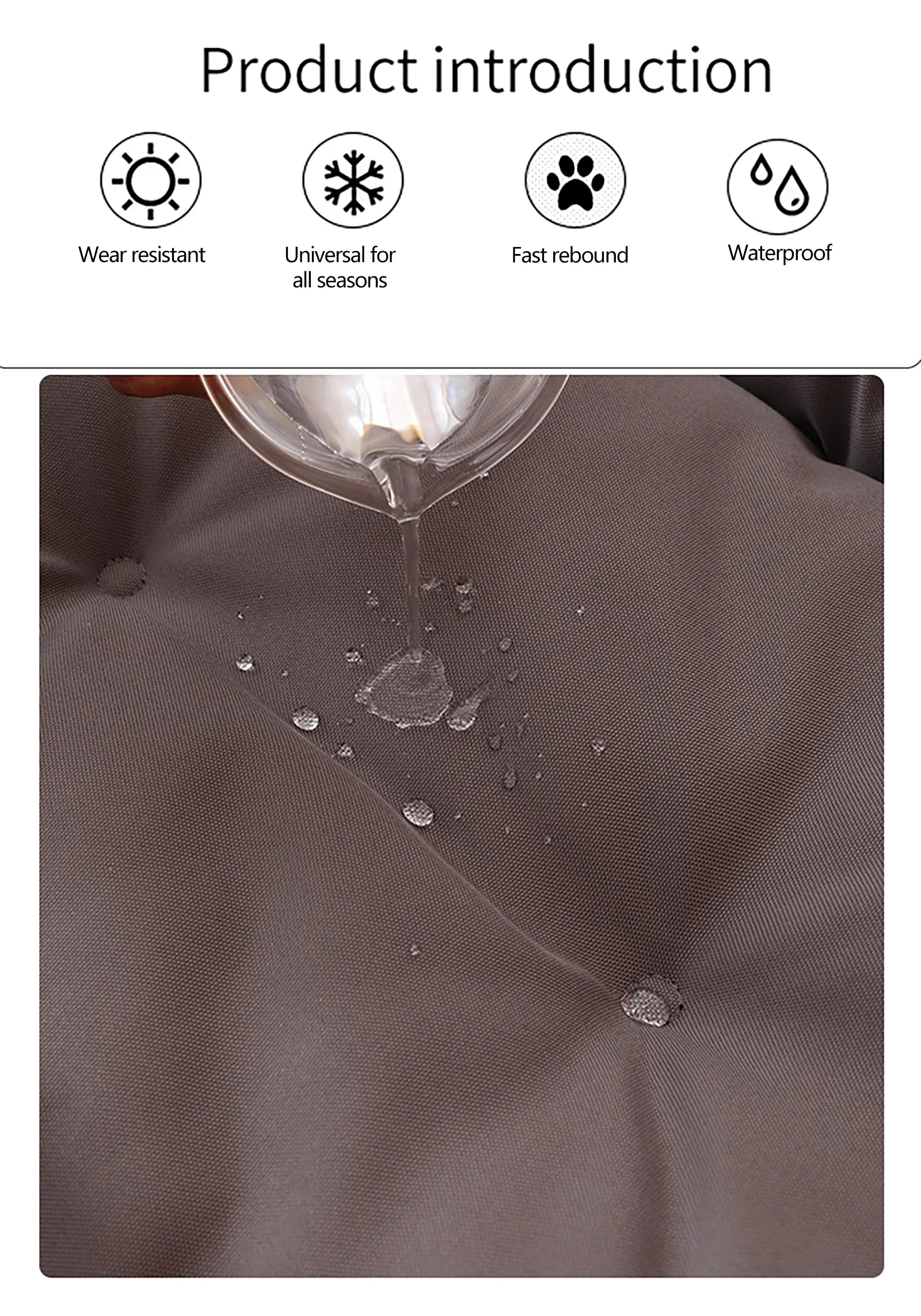 Waterproof Dog Bed – All-Season Oxford Fabric Pet Bed with Thickened PP Cotton Filling