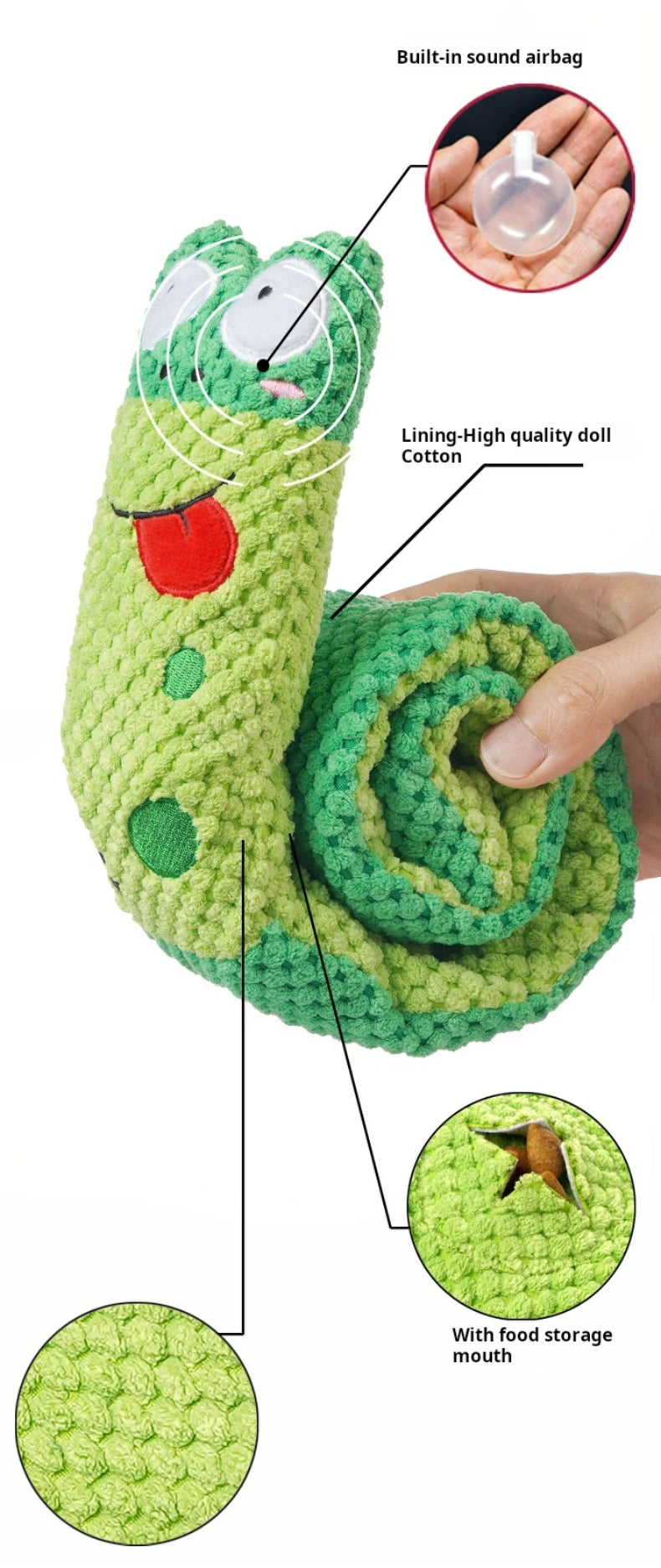 Dog Puzzle Feeder Toy – Foldable Snail Design with Squeaker