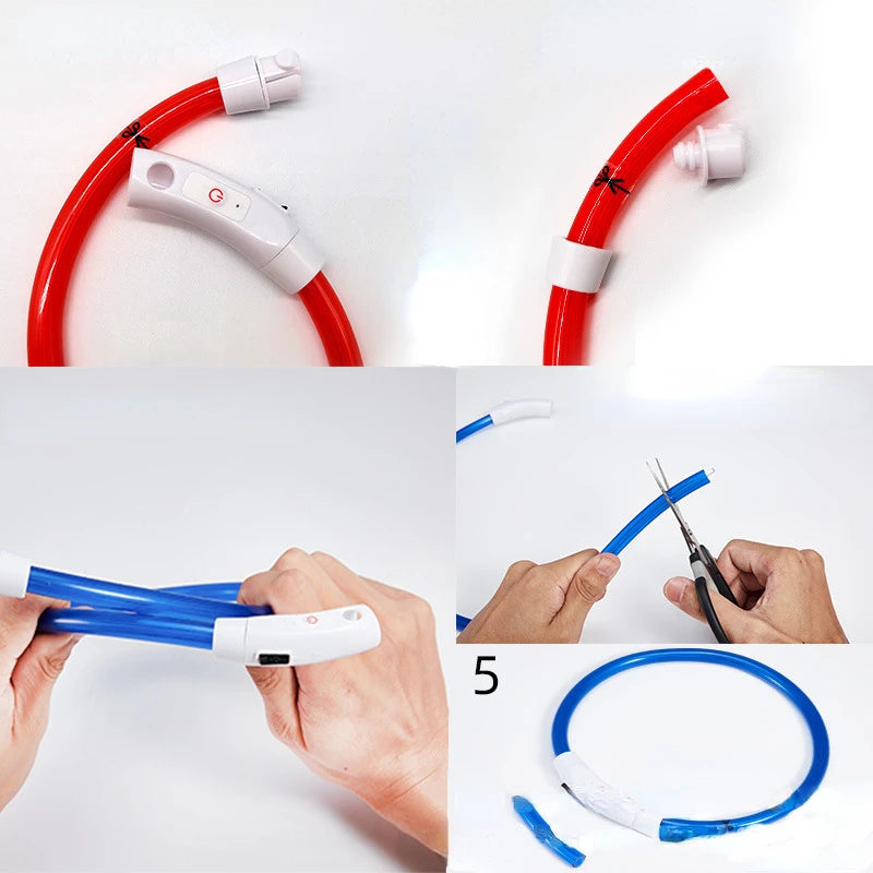 💡 LED Pet Luminous Collar – USB Rechargeable Anti-Lost Safety Collar for Dogs & Cats