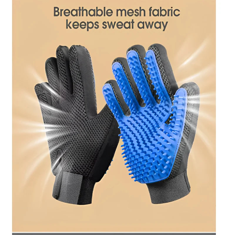 Pet Grooming Glove 🐾 Deshedding & Massage Brush for Dogs & Cats