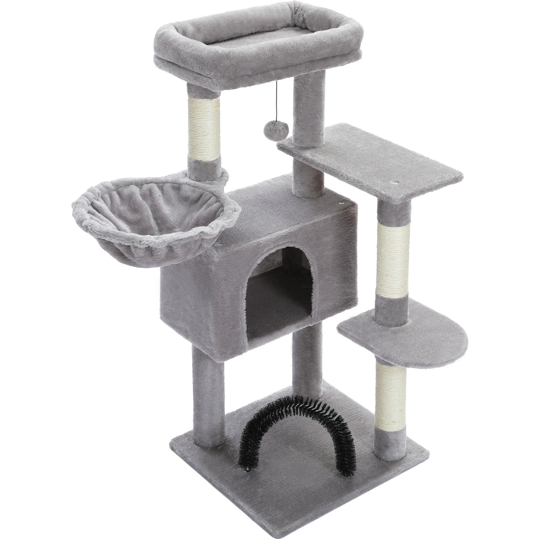 🐾 Cat Tree Tower Condo – Plush Perch, Hammock & Sisal Scratching Posts