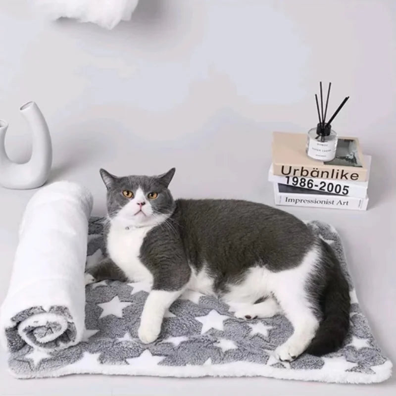 Flannel Pet Mat – Thick Sleeping Blanket Bed for Dogs & Cats, Soft Pet Rug for Small to Large Pets