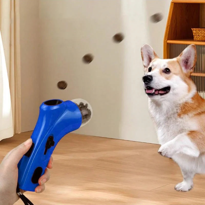 Dog Treat Launcher Toy – Portable Interactive Snack Feeder Gun for Training & Play