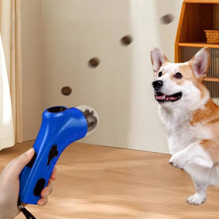 Dog Treat Launcher Toy – Portable Interactive Snack Feeder Gun for Training & Play