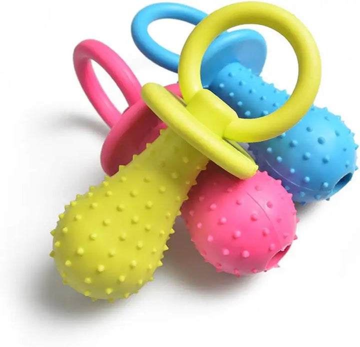 Pet Rubber Pacifier Dog Toy – Interactive Chew Toy for Puppies & Small Dogs, Elastic Rubber Soother for Teeth Cleaning & Play