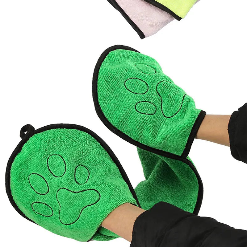 Pet Bath Towel for Cats & Dogs | Quick-Drying Absorbent Microfiber Gloves & Washcloth