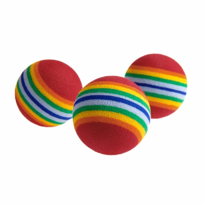 10Pcs Colorful Interactive Cat Toy Balls – Chewing, Rattle & Scratch Foam Balls for Kittens and Cats