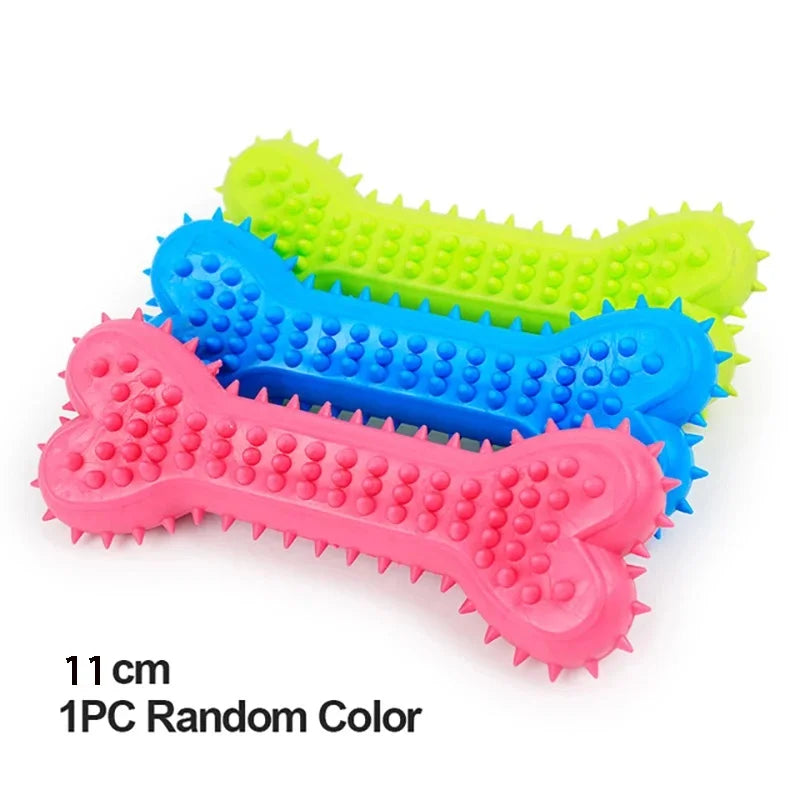 Rubber Chew Toy for Small Dogs – Teeth Cleaning & Bite-Resistant Puppy Training Toy