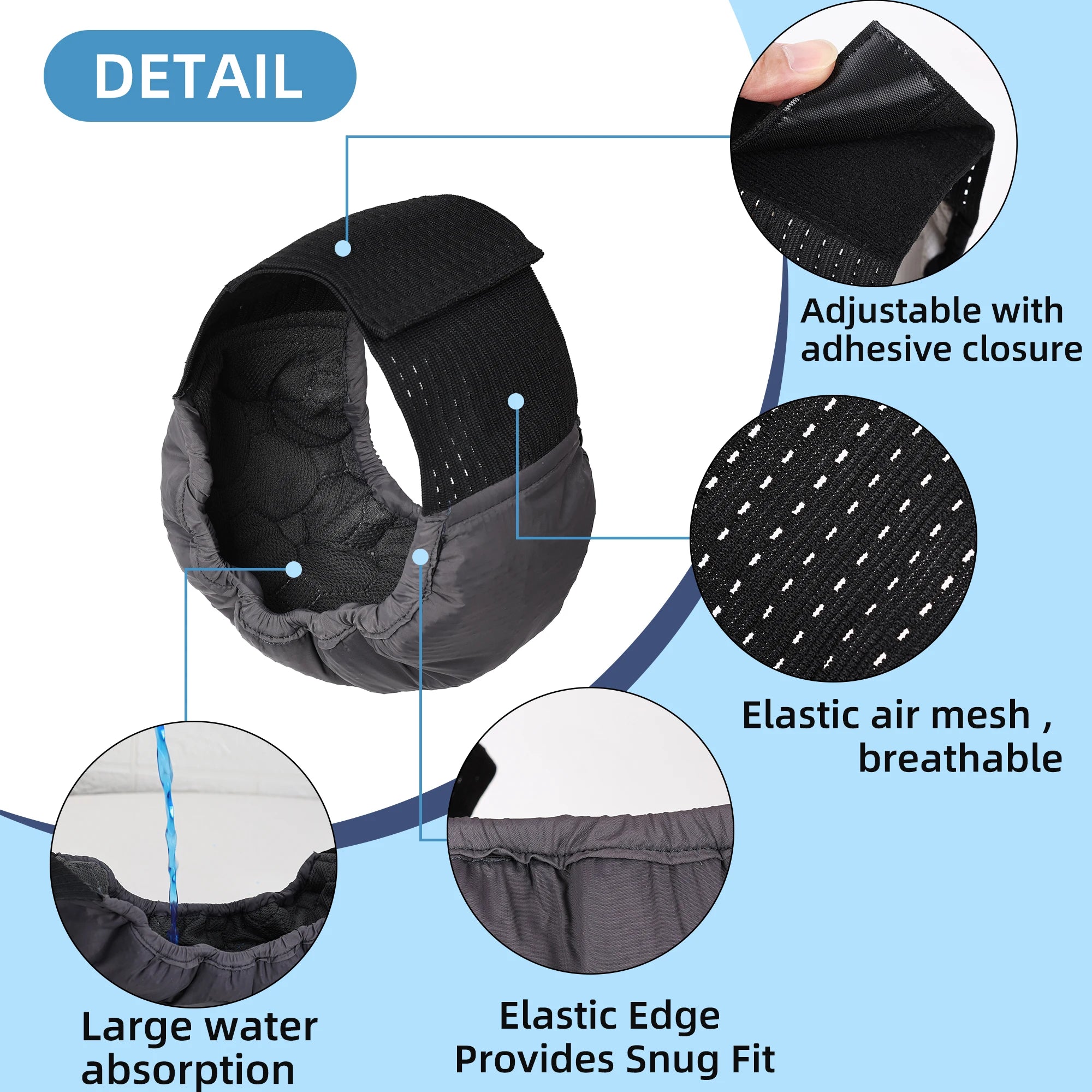 (3-Pack) Reusable Male Dog Diapers – Washable Belly Bands for Small to Large Dogs, Leakproof Puppy Nappies Wrap