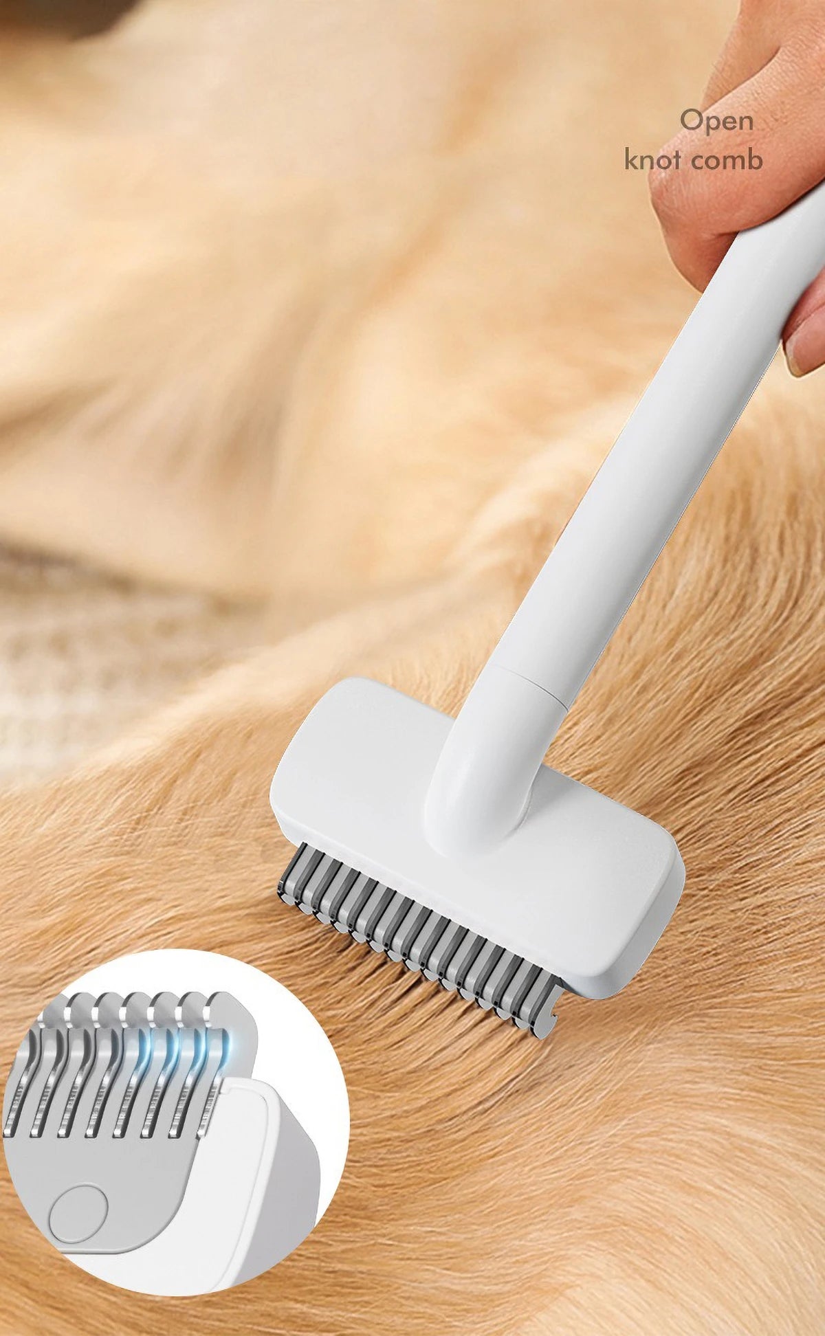🐾 Stainless Steel Pet Comb with Rounded Knife Head – Gentle Grooming Tool for Dogs & Cats