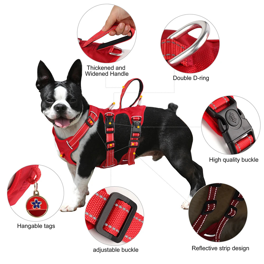 🐾 Waterproof Reflective Dog Harness – Padded & Secure for Outdoor Adventures!