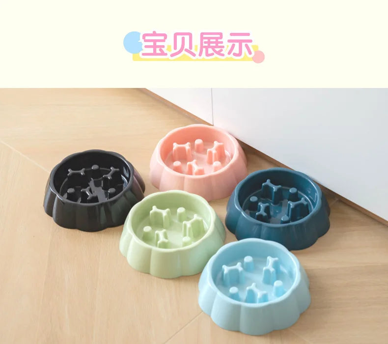 Colorful Slow Feeder Bowl for Cats & Dogs – Anti-Choking Puzzle Food Bowl for Anxiety Relief & Healthy Eating