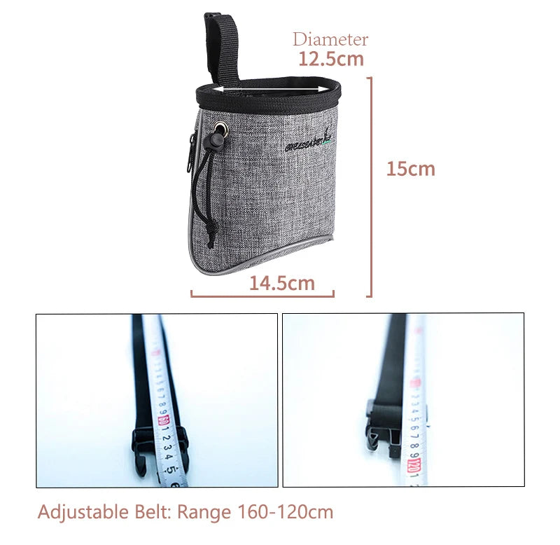 Dog Treat Training Pouch with Built-in Poop Bag Dispenser – Outdoor Pet Training Bag for Toys, Kibble & Treats