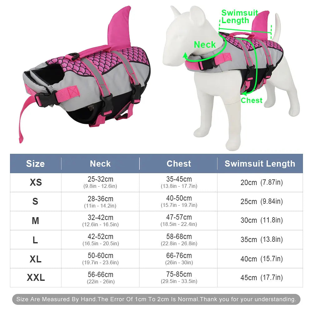 🦈 Scales Shark Swim Dog Life Jacket – Summer Pet Swimwear & Safety Vest 🐾