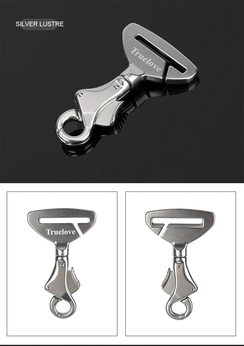 Truelove Pet Car Seat Belt Safety Buckle – TLM1993, Lightweight Aluminum Alloy for Collar or Harness, Portable Travel Restraint