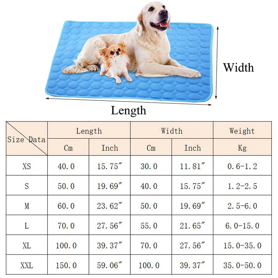 DualPet Cooling Pad for Dogs & Cats – Washable Summer Gel Ice Mat for Small to Large Pets, Cool Mattress Blanket